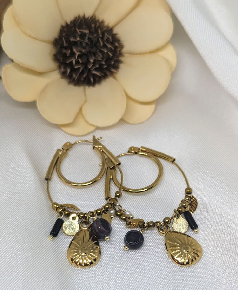 boucles d'oreilles femme en acier inoxydables tendances et abordables.