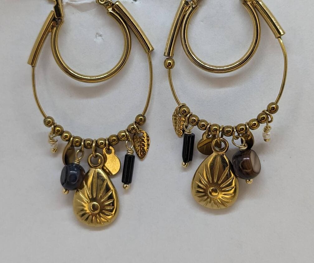 boucles d'oreilles femme tendance en acier inoxydables.