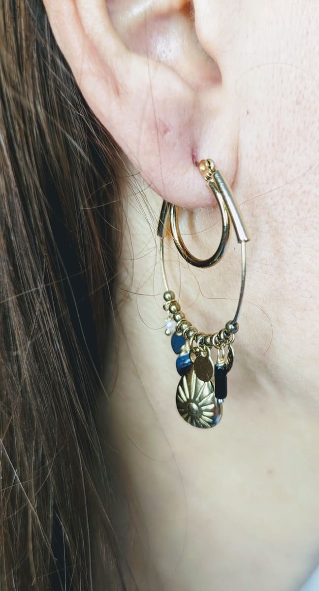 boucles d'oreilles femme tendance en acier inoxydables.